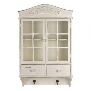 Bílá vintage nástěnná skříňka se šuplíčky a háčky Stellia - 45*19*71 cm 5H0744 obraz