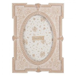Růžový antik fotorámeček zdobený květy - 15*2*21 cm / 10*15 cm 2F1368S obraz