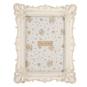 Krémový antik fotorámeček s pastelovými květy - 19*2*24 cm / 13*18 cm 2F1371M obraz