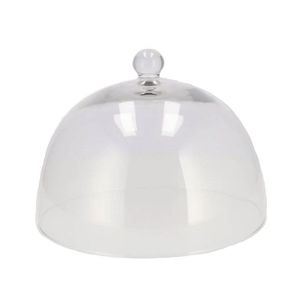 Skleněný transparentní poklop bez podnosu - Ø 23*17 cm 300236 obraz