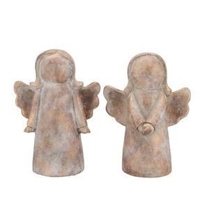 2ks zlatá antik cementová dekorace anděl - 18*11*25 cm 571474 obraz