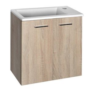 AQUALINE ZOJA/KERAMIA FRESH umyvadlová skříňka 49x50x24, 5cm, dub platin 51047DP obraz
