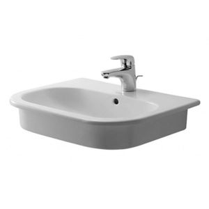 DURAVIT D-Code Umyvadlo zápustné, 55x44 cm, s přepadem, s otvorem pro baterii, bílá 0337540000 obraz