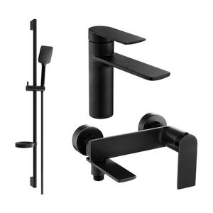MEXEN/S Zero SET umyvadlová + vanová baterie s příslušenstvím DS62, černá 71103DS62-70 obraz