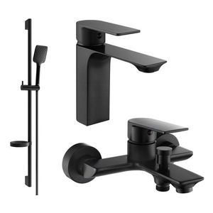 MEXEN/S Alexa SET umyvadlová + vanová baterie s příslušenstvím DS62, černá 71203DS62-70 obraz