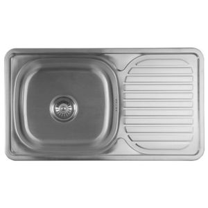 AQUALINE Nerezový vestavný dřez s odkapem 76x18x42cm AQ7642B obraz