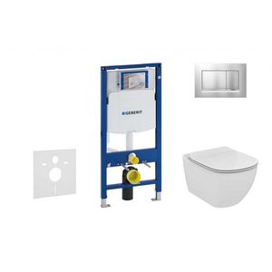 GEBERIT Duofix Modul pro závěsné WC s tlačítkem Sigma30, matný chrom/chrom + Ideal Standard Tesi WC a sedátko, Aquablade, SoftClose 111.300.00.5 NU7 obraz