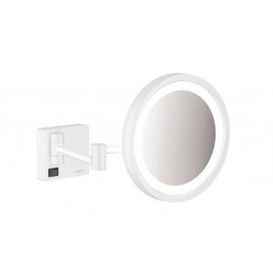 HANSGROHE AddStoris Kosmetické nástěnné zrcátko s LED osvětlením, matná bílá 41790700 obraz