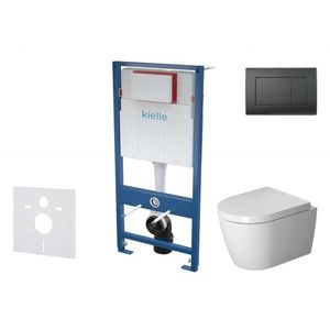 Kielle Genesis Set předstěnové instalace, klozetu ME by Starck a sedátka softclose, tlačítko Gemini lll, matná černá SANI11AP5100 obraz