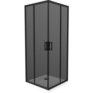MEXEN/S Rio sprchový kout čtverec 90x90, grafit, černá + bílá vanička se sifonem 860-090-090-70-40-4010B obraz