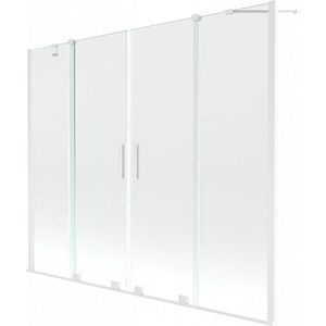 MEXEN/S Velar Duo Dvoukřídlá posuvná vanová zástěna 170 x 150, transparent, bílá 896-170-000-02-20 obraz