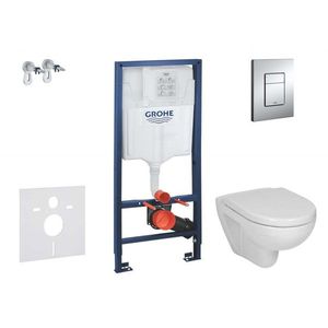 GROHE Rapid SL Set předstěnové instalace, klozetu a sedátka Jika Lyra Plus, tlačítka Skate Cosmopolita, chrom 38528SET-KJ2 obraz