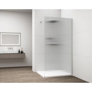 POLYSAN ESCA CHROME jednodílná sprchová zástěna k instalaci ke stěně, sklo Flute, 900 ES1390-01 obraz