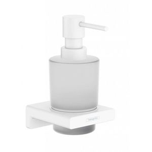 HANSGROHE AddStoris Dávkovač mýdla s držákem, matné sklo/bílá mat 41745700 obraz