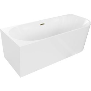 MEXEN/S Mia vana volně stojící levá 170 x 80, biała, sifon zlatý 52691708000L-50 obraz