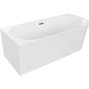 MEXEN/S Mia volně stojící rohová vana levá 170 x 80, bílá, sifon a přepad grafit kartáčovaná 52691708000L-66 obraz