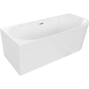 MEXEN/S Mia volně stojící rohová vana levá 170 x 80, bílá, sifon a přepad nikl kartáčovaná 52691708000L-97 obraz