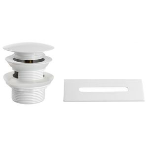 Aqualine SET krytka přepadu, vanová výpust 1"1/2, Click Clack, bílá lesk TF9005W obraz