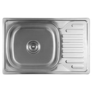 AQUALINE Nerezový vestavný dřez s odkapem 66x18x42cm AQ6642B obraz