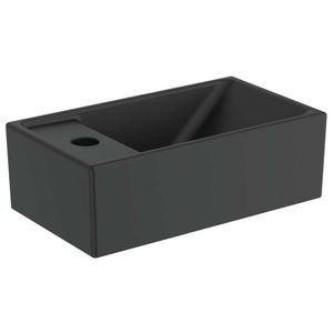 IDEAL STANDARD Tempo Umývátko 37x21 cm, bez přepadu, otvor pro baterii vlevo, černá E2113V3 obraz