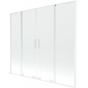 MEXEN/S Velar L Duo dvoukřídlá posuvná vanová zástěna 170 x 150, transparent, bílá 896-170-003-02-20 obraz