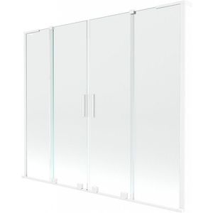 MEXEN/S Velar L Duo dvoukřídlá posuvná vanová zástěna 180 x 150, transparent, bílá 896-180-003-02-20 obraz