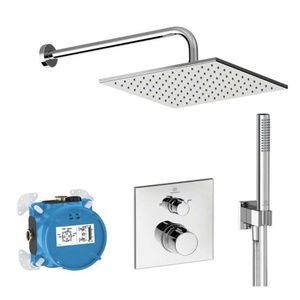 IDEAL STANDARD CeraTherm Sprchový set s termostatem pod omítku, s tělesem, 30x30 cm, chrom A7572AA obraz