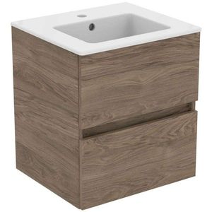 IDEAL STANDARD Eurovit Skříňka s umyvadlem, 55x50x44 cm, 2 zásuvky, ořech R0571Y9 obraz