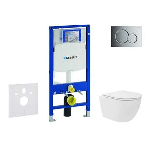GEBERIT Duofix Set předstěnové instalace, kompaktního klozetu Oudee Vortex a sedátka softclose, tlačítko Sigma01, lesklý chrom SANI11CA1140 obraz