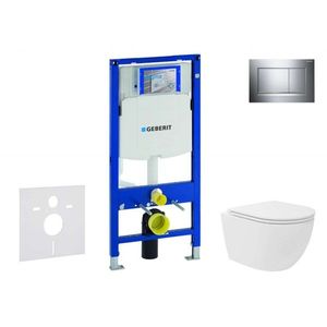 GEBERIT Duofix Set předstěnové instalace, kompaktního klozetu Oudee Vortex a sedátka softclose, tlačítko Sigma30, chrom SANI11CA1141 obraz
