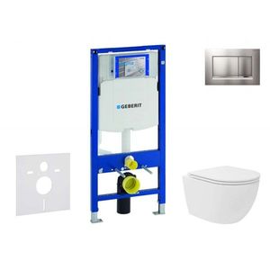 GEBERIT Duofix Set předstěnové instalace, kompaktního klozetu Oudee Vortex a sedátka softclose, tlačítko Sigma30, lakovaný chrom mat/chrom SANI11CA1142 obraz