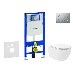 GEBERIT Duofix Set předstěnové instalace, klozetu Oudee Vortex a sedátka softclose, tlačítko Sigma01, lakovaný matný chrom SANI11CA1155 obraz
