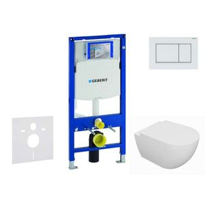 GEBERIT Duofix Set předstěnové instalace, klozetu Oudee a sedátka softclose, tlačítko Sigma30, bílá/bílá mat SANI11CA3127 obraz
