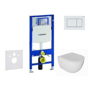 GEBERIT Duofix Set předstěnové instalace, klozetu Oudee a sedátka softclose, tlačítko Sigma30, bílá/bílá mat SANI11CA3135 obraz