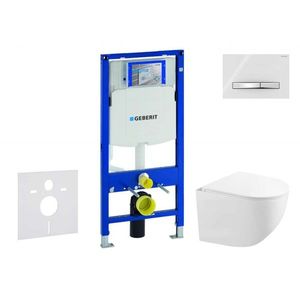 GEBERIT Duofix Set předstěnové instalace, kompaktního klozetu Gaia a sedátka softclose, tlačítko Sigma50, chrom/alpská bílá SANI11CA3148 obraz