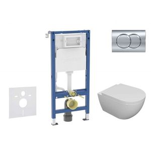 GEBERIT Duofix Set předstěnové instalace, klozetu Oudee a sedátka softclose, tlačítko Delta01, lesklý chrom SANI11CA1104B obraz