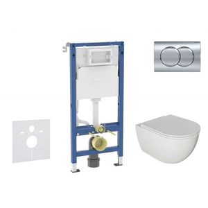 GEBERIT Duofix Set předstěnové instalace, klozetu Oudee a sedátka softclose, tlačítko Delta01, lesklý chrom SANI11CA1124B obraz