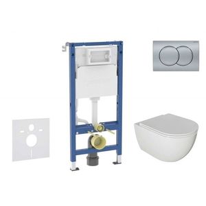 GEBERIT Duofix Set předstěnové instalace, klozetu Oudee a sedátka softclose, tlačítko Delta01, matný chrom SANI11CA1125B obraz