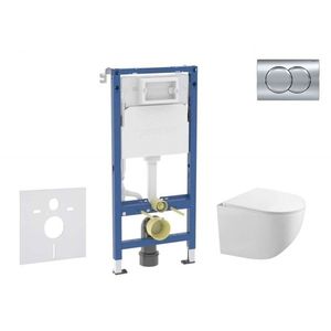 GEBERIT Duofix Set předstěnové instalace, klozetu Gaia a sedátka softclose, tlačítko Delta01, lesklý chrom SANI11CA1130B obraz