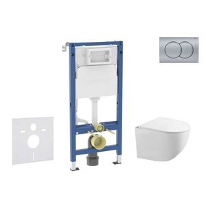 GEBERIT Duofix Set předstěnové instalace, klozetu Gaia a sedátka softclose, tlačítko Delta01, matný chrom SANI11CA1131B obraz