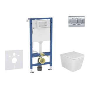GEBERIT Duofix Set předstěnové instalace, klozetu Arkas I a sedátka softclose, tlačítko Delta01, lesklý chrom SANI11CA1138B obraz