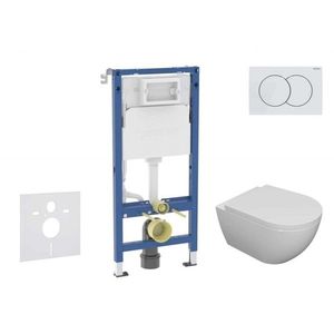 GEBERIT Duofix Set předstěnové instalace, klozetu Oudee a sedátka softclose, tlačítko Delta01, alpská bílá SANI11CA3102B obraz