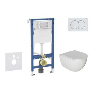 GEBERIT Duofix Set předstěnové instalace, klozetu Oudee a sedátka softclose, tlačítko Delta01, alpská bílá SANI11CA3116B obraz