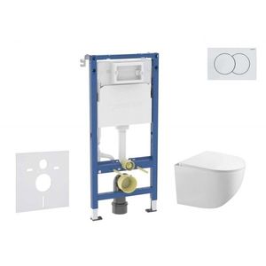 GEBERIT Duofix Set předstěnové instalace, klozetu Gaia a sedátka softclose, tlačítko Delta01, alpská bílá SANI11CA3120B obraz