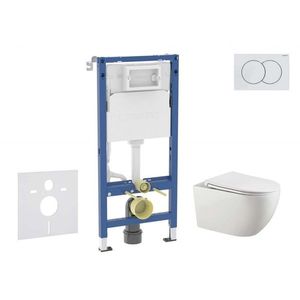 GEBERIT Duofix Set předstěnové instalace, klozetu Gaia a sedátka softclose, tlačítko Delta01, alpská bílá SANI11CA3124B obraz