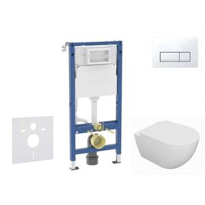 GEBERIT Duofix Set předstěnové instalace, klozetu Oudee a sedátka softclose, tlačítko Delta50, alpská bílá SANI11CA3130B obraz