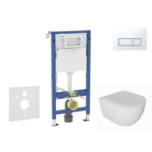GEBERIT Duofix Set předstěnové instalace, klozetu Oudee a sedátka softclose, tlačítko Delta50, alpská bílá SANI11CA3137B obraz