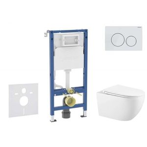 GEBERIT Duofix Set předstěnové instalace, klozetu Gaia sedátka softclose, tlačítko Delta20, alpská bílá SANI11CA3145B obraz