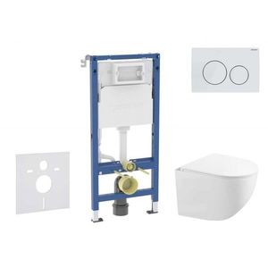 GEBERIT Duofix Set předstěnové instalace, kompaktního klozetu Gaia sedátka softclose, tlačítko Delta20, alpská bílá SANI11CA3152B obraz