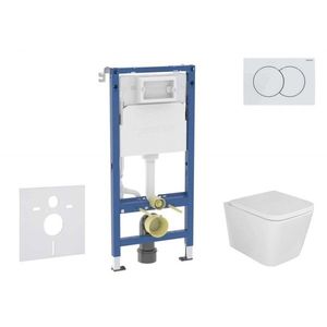 GEBERIT Duofix Set předstěnové instalace, klozetu Arkas I a sedátka softclose, tlačítko Delta01, alpská bílá SANI11CA3157B obraz